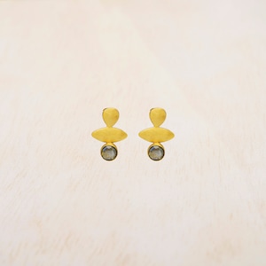 Aventurine Earrings, Gemstone Stud Earrings, Gold Stud Earrings, Boho Wedding Earrings, Green Stone Earrings, Green Earrings, Gift for Her Labradorite