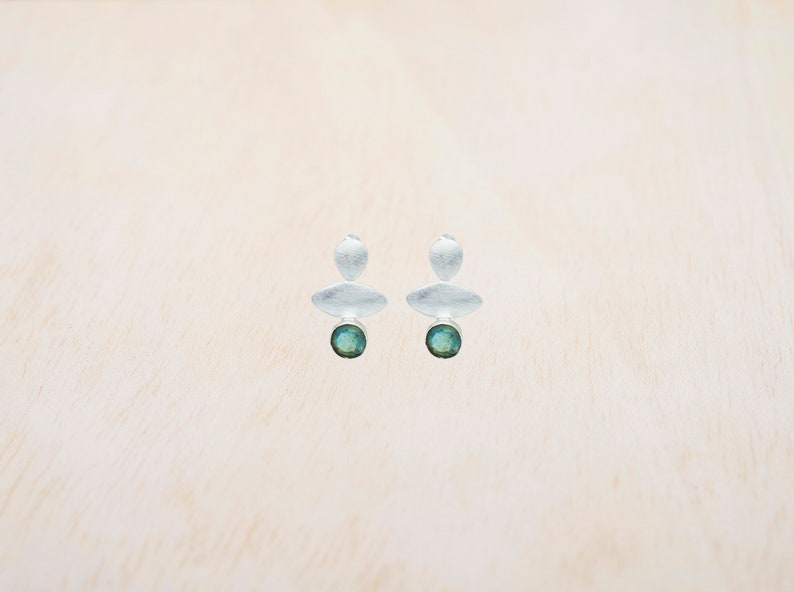 Aventurine Earrings, Gemstone Stud Earrings, Gold Stud Earrings, Boho Wedding Earrings, Green Stone Earrings, Green Earrings, Gift for Her image 8