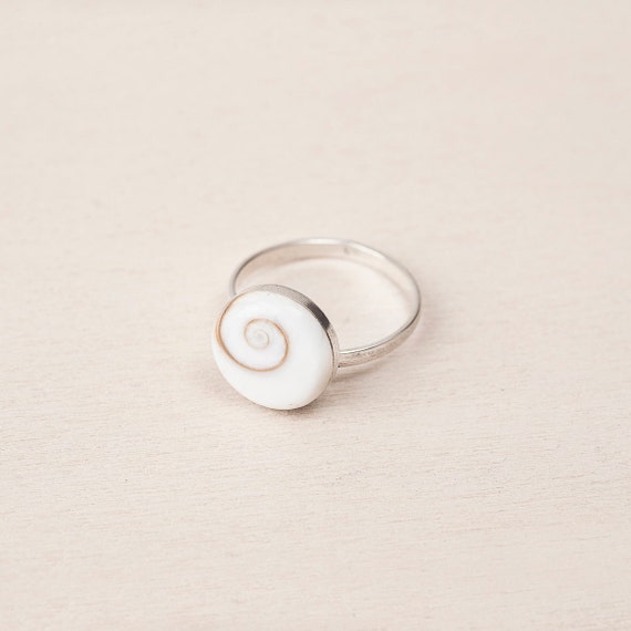 Muschel Ring Shiva Auge Ring Shiva Ring Naturstein Ring Silber Sterling Silber Ring Muschel Ring Ojo Santa Lucia Ring Geschenk fur Frauen Etsy