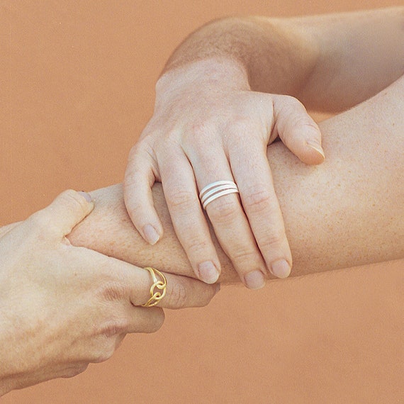 Gold Rings for Women, Gold Band Ring, Three Band Ring, Tiny Gold Ring, Tiny  Band Ring, Dainty Ring, Simple Gold Rings, Silver Ring for Women - Etsy