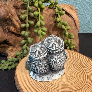 Vintage Bekka Owl-figurer: Handgjord staty av ask från Mount St. Helens