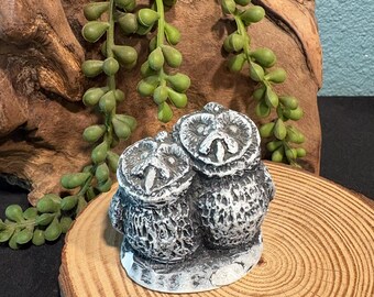 Vintage Bekka Owl Figurines: Handcrafted Mt. St. Helens Ash Statue