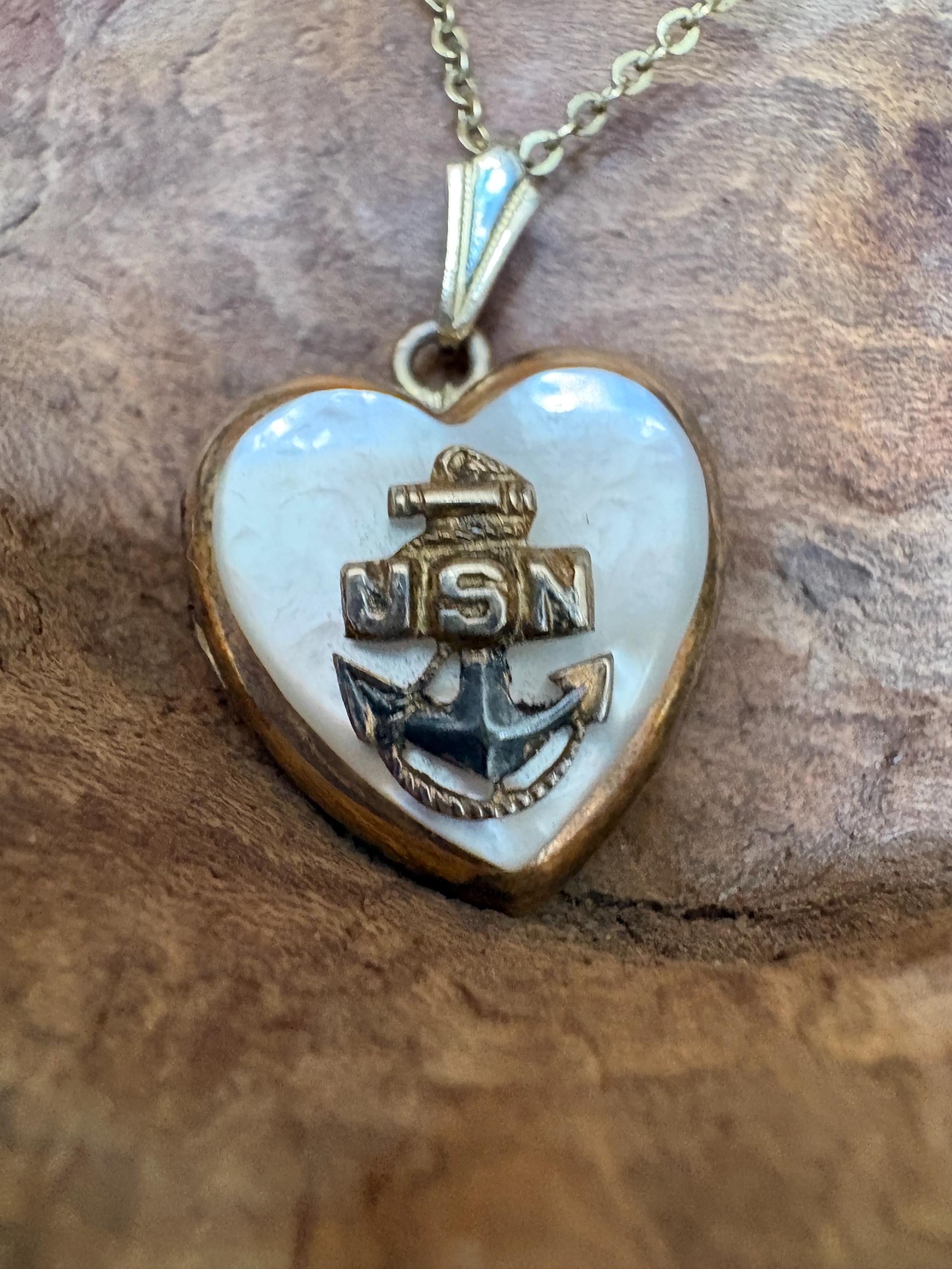 アクセサリー 40s Sweet heart Jewelry US Navy Vintage Us Navy Sweetheart Jewelry - Etsy