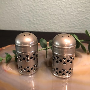Vintage English Silver Plated Cobalt Blue Glass Salt & Pepper Shakers