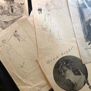Vintage James Montgomery Flagg-kunstafdrukken: 1908 tijdschriftpagina&#39;s (set van 8)