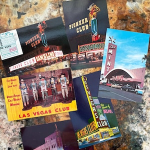 Lot de six cartes postales vintage de Las Vegas des années 1950-60, 6 cartes postales vintage de Las Vegas jamais utilisées, casino MCM Vegas Fremont St Golden Gate