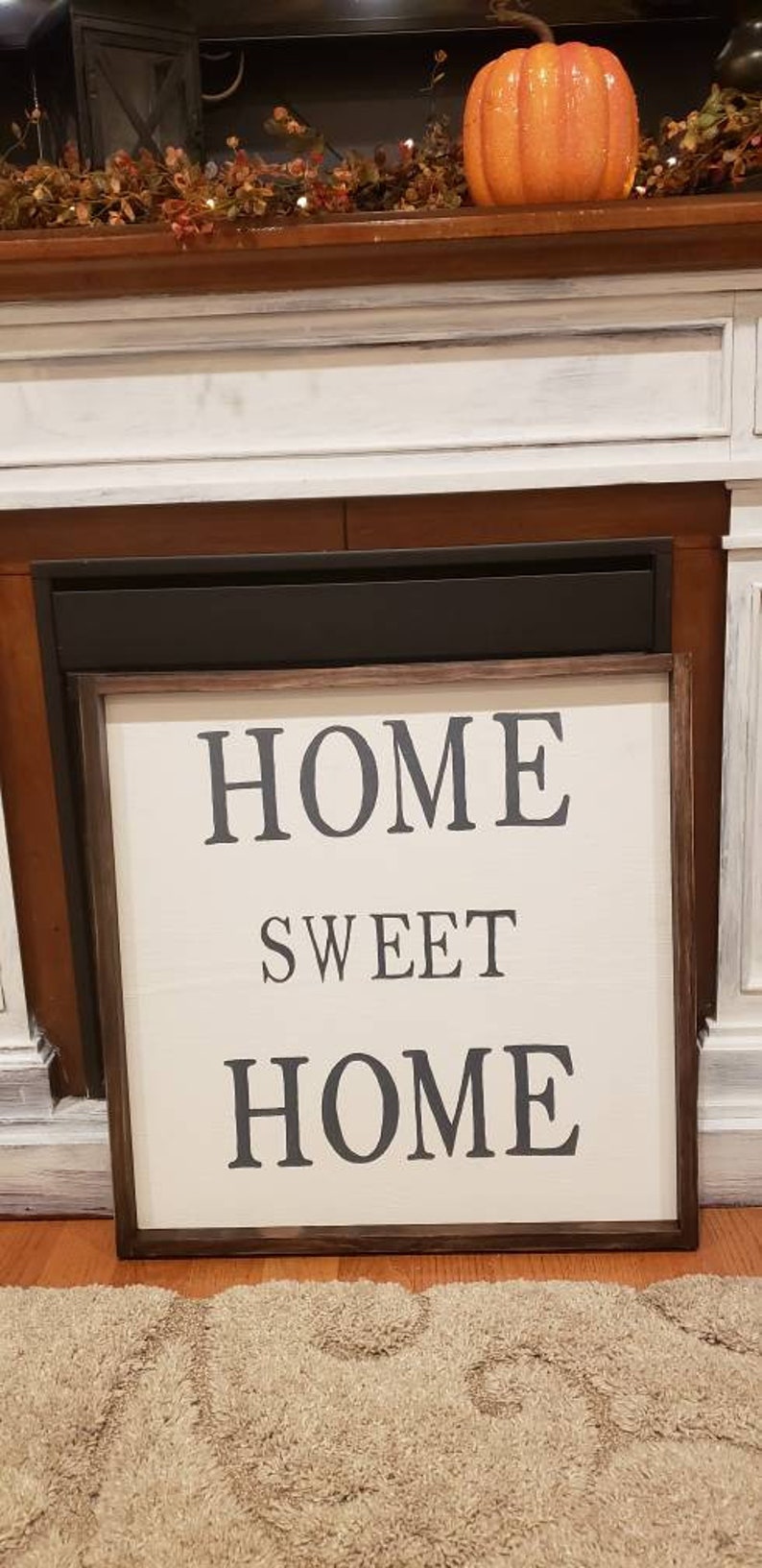 framed sign farmhouse sign wall decor modern farmhouse rustic 25 inches x 25 inches Home sweet home