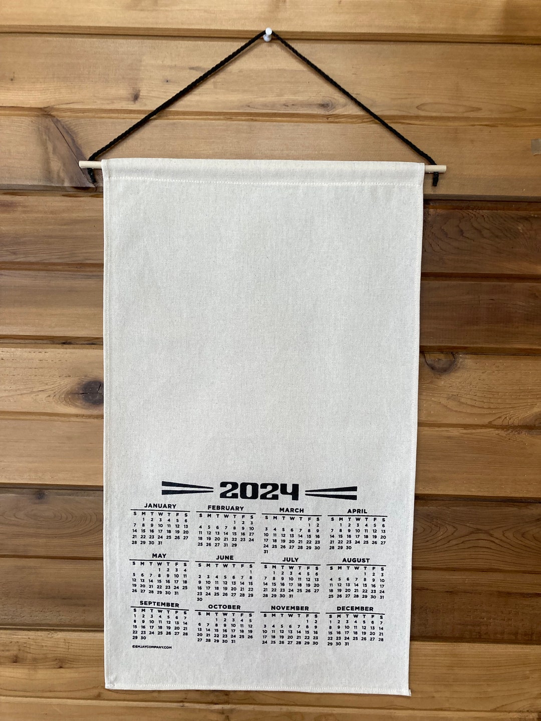 Blank Canvas 2024 Calendar, Homemade, Custom, Personalized Wall Hanging