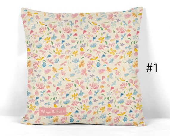 Floral Pillow Cover, Shabby Chic Decor, Watercolor Flowers, Boho Pillow, Spring Decor, French Country Accent, Romantic Throw Pillow