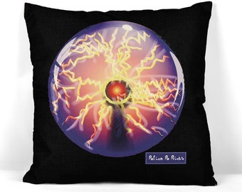 Gothic Pillow Covers 18x18 in. Plasma globe. Witch decor for the home. Witchy gift.