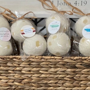 Trockner Balls Bio Wolle Duftend. Zwei pro Packung.