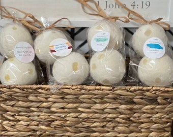 Dryer Balls Organic Wool Scented. Two per pack.