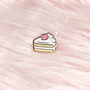 Cute and Small Strawberry Cake Slice Dessert Food Filler/Mini Enamel Pin