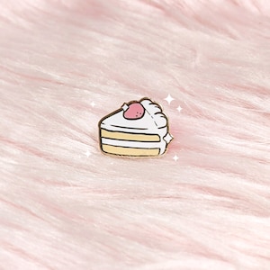 Cute and Small Strawberry Cake Slice Dessert Food Filler/Mini Enamel Pin