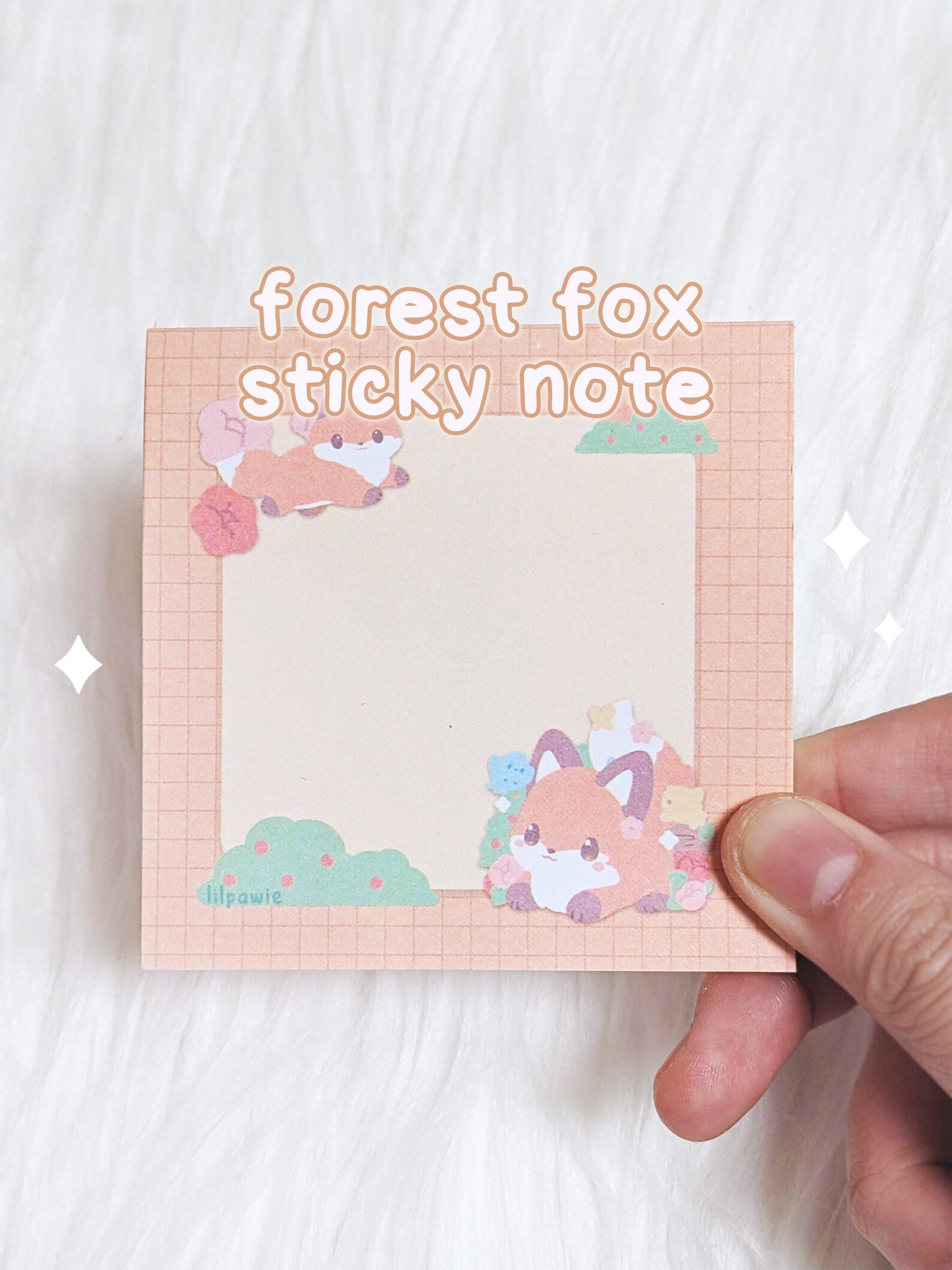 Forest Fox Autumn Paper Sticky Note 2.8'' Square 50 Sheets Memo Pad ...