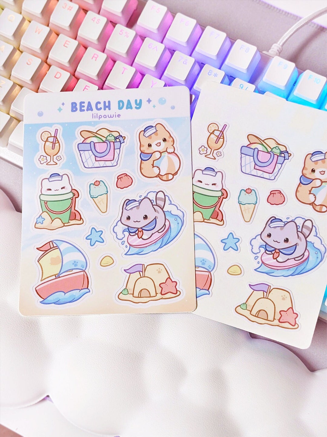 Sticker Pwp Sailor Cats' Beach Days Kittens Summer Vacation Sticker Sheet 3.75x5 ...