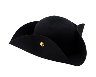 Wool Tricorn Hat for Pirate or Colonial 