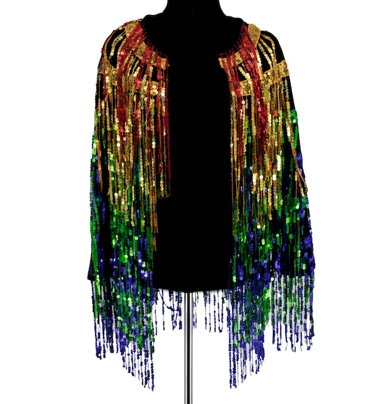 Multi Colored Sequin Fringe Jacket | Etsy