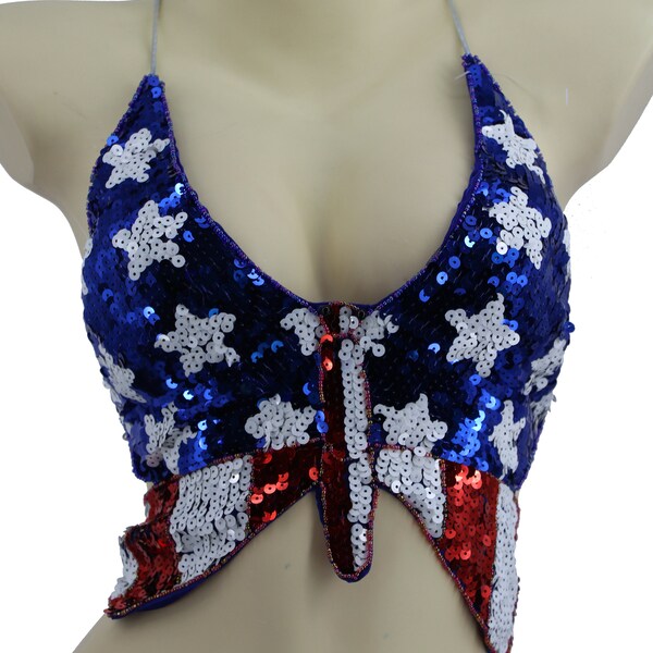 Sequin Butterfly Top - Adult Blue main image 0