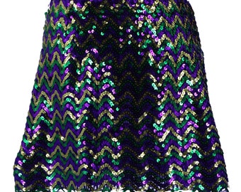 Mardi Gras Adult Tutu Tulle Skirt Knee Length Three Tier Purple Green ...