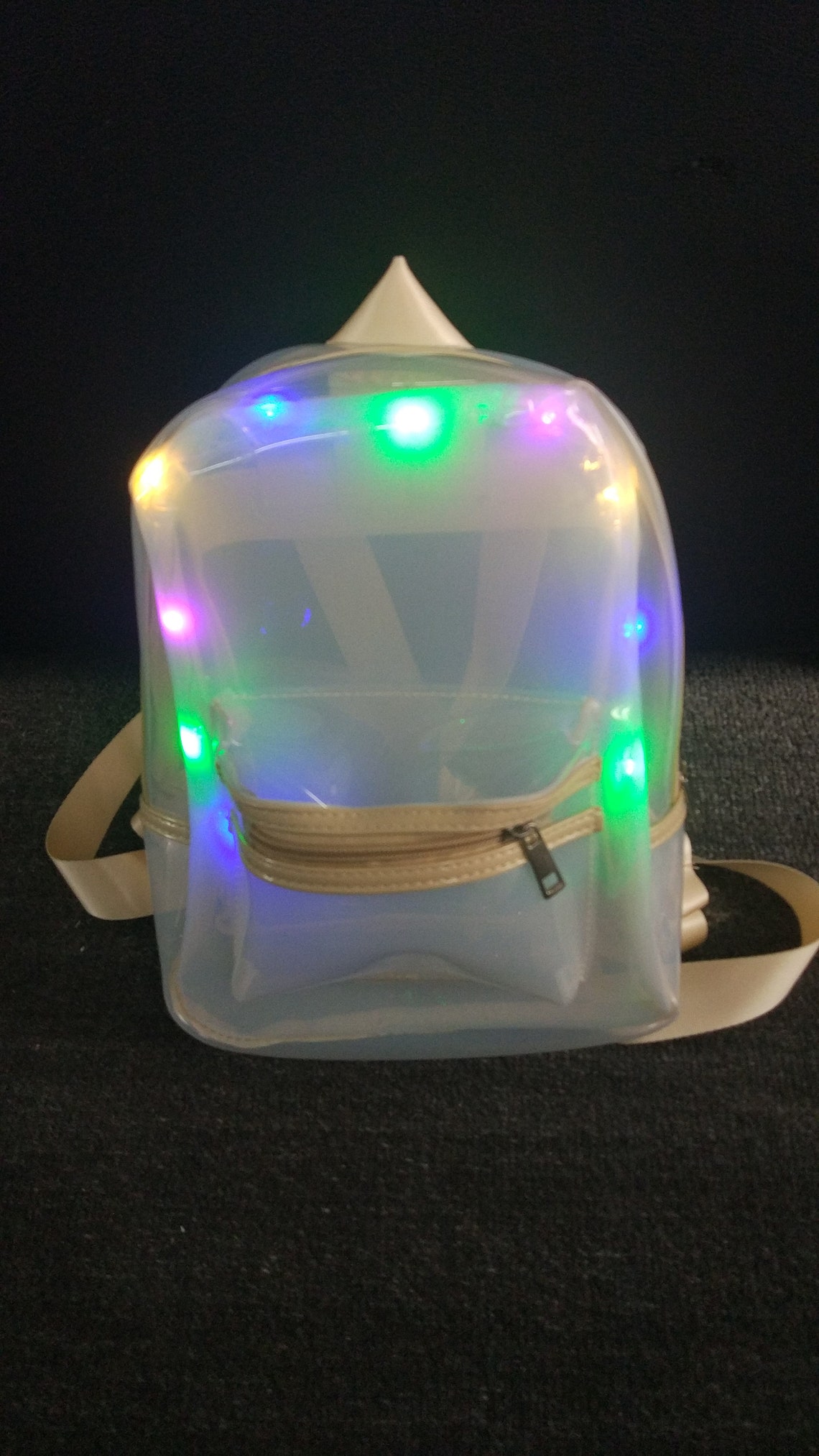 White PU LED Light Up Backpack Etsy