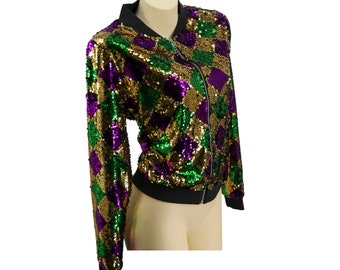 womens sequin mardi gras jacket