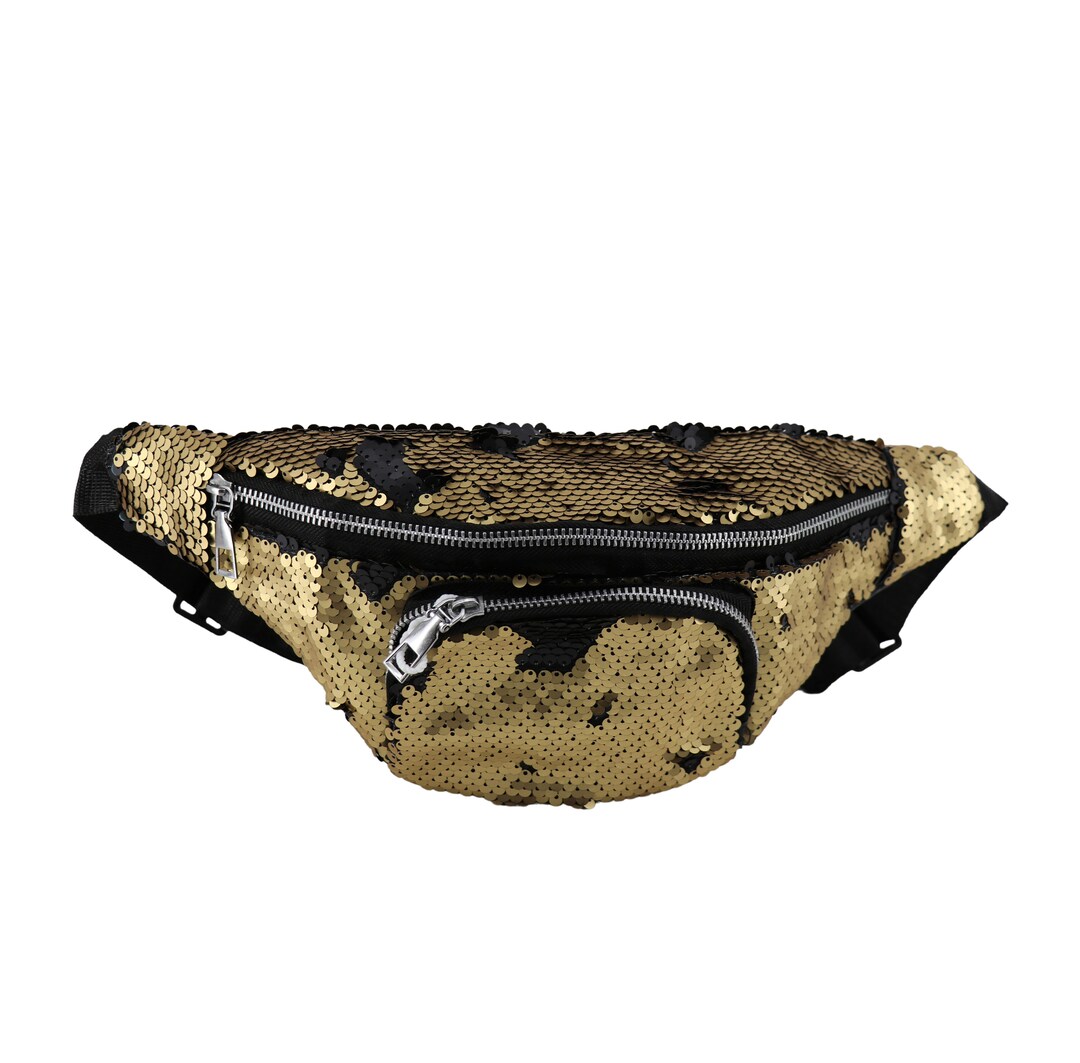 Gold/black Sequin Fanny Pack Etsy