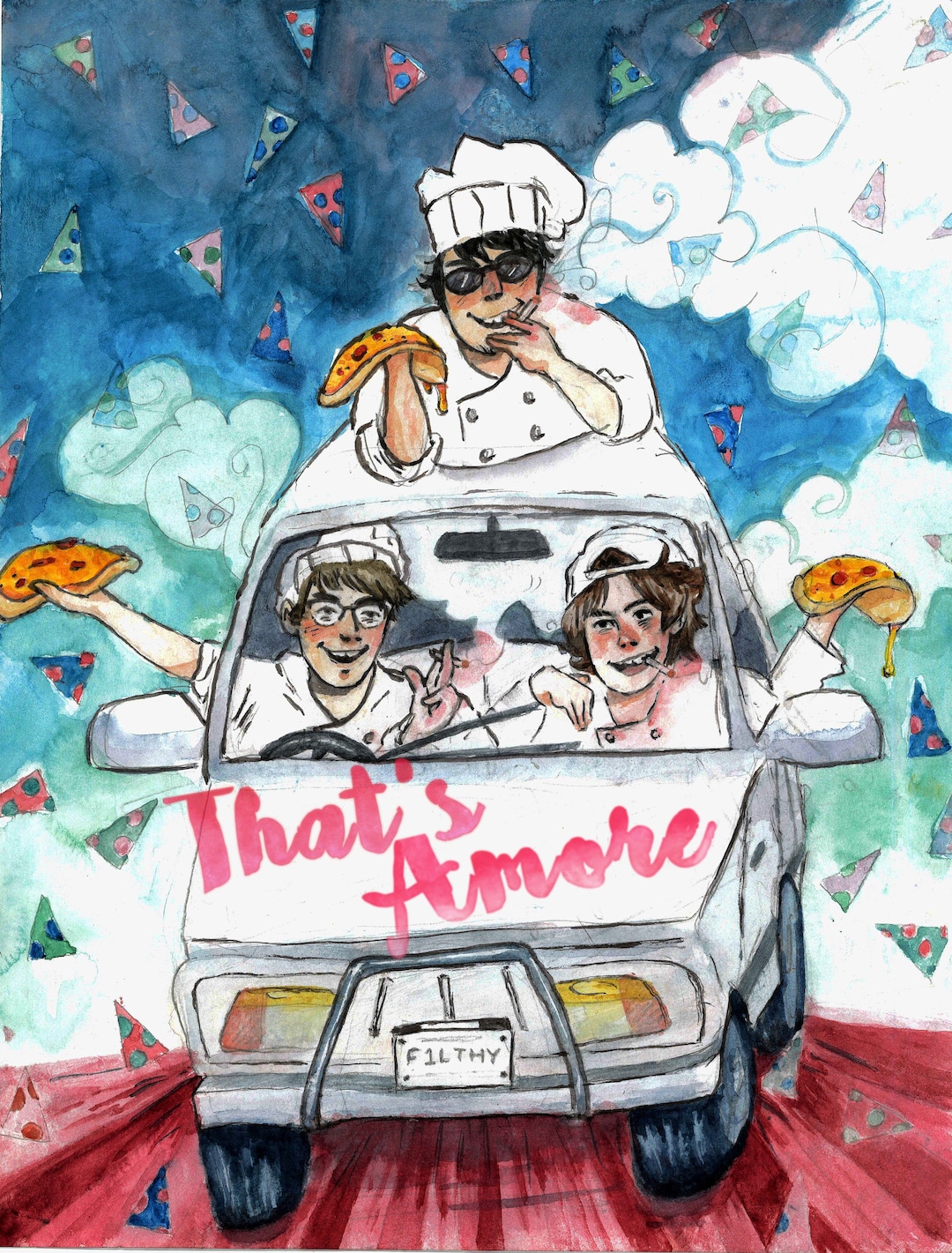 That's Amore (filthy Frank, Maxmoefoe and Idubbbz) - Etsy, image size:1080x1421