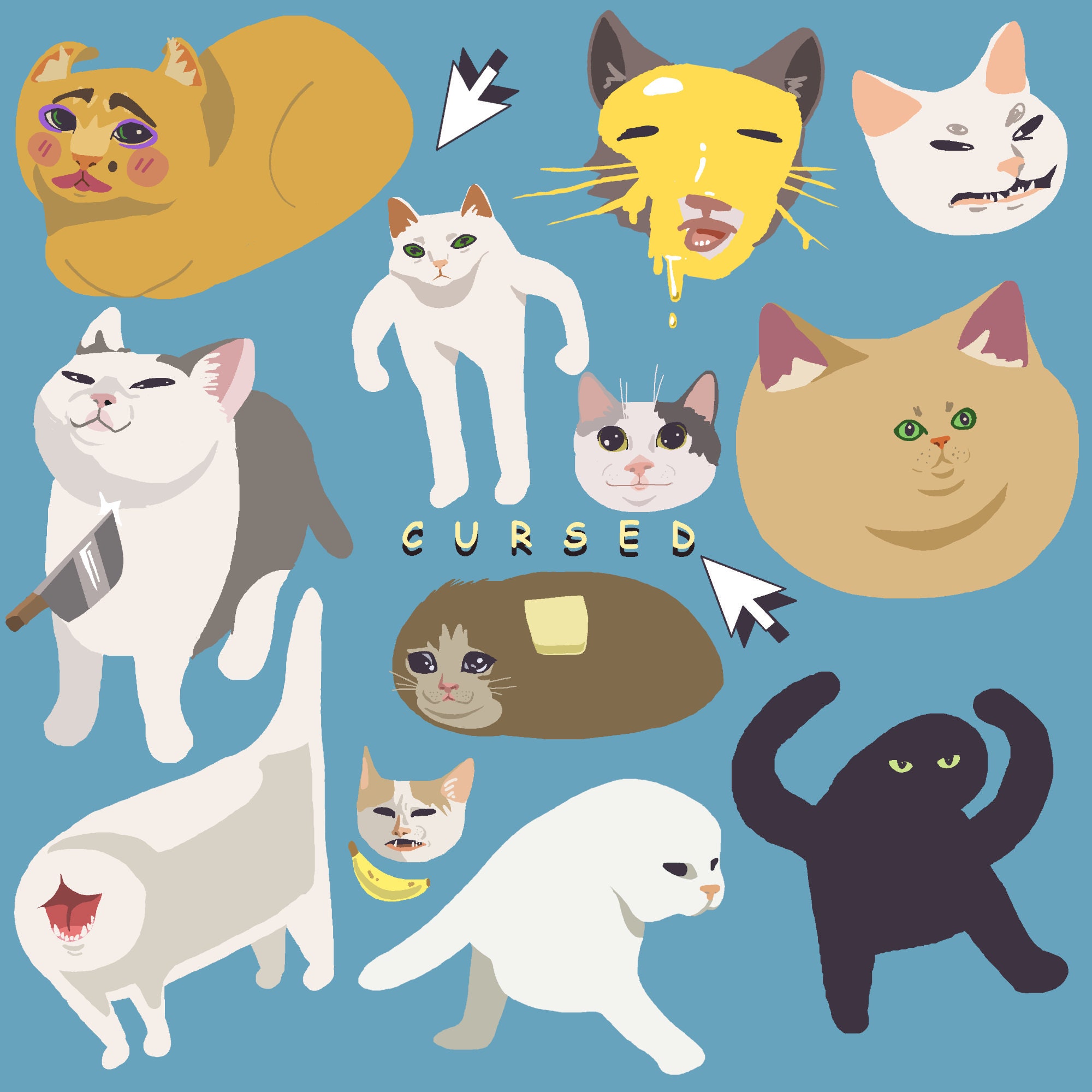 Cursed cat memes