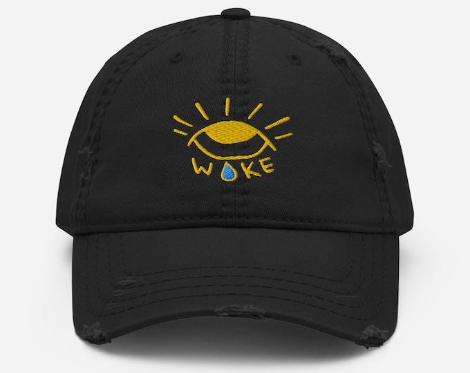 Woke Distressed Dad Hat