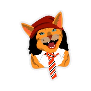 Cool cat Inspired by AC-DC - Kiss Cut Stickers