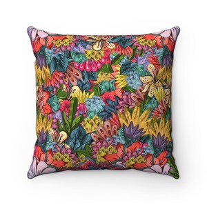 Extremely colorful nature Square Pillow stylish pillow, leaves, floral elements