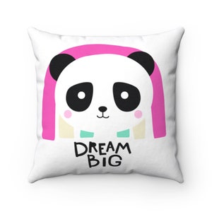 Sweet panda - Square Pillow Case. Nursery decor. kids pillow cover.