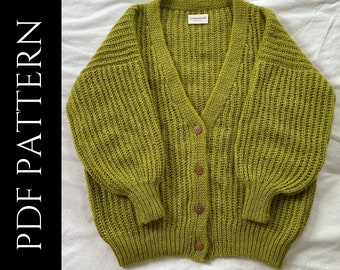 PDF File for Crochet Pattern (English), Carolina Cardigan Lite, Pictures and Video Tutorials Included, Crochet Cardigan Pattern