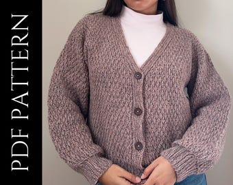 PDF File for Crochet Pattern (English), Candela Cardigan, Pictures and Video Tutorials Included, Crochet Seamless Cardigan, Crochet Jumper
