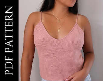 PDF File for Crochet Pattern (English), Jen Camisole, Pictures and Video Tutorials Included, Crochet Tank Top Pattern
