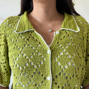 PDF File for Crochet Pattern English, Yolanda Shirt, Pictures and Video Tutorials Included, Crochet Shirt Pattern, Crochet Shirt image 5