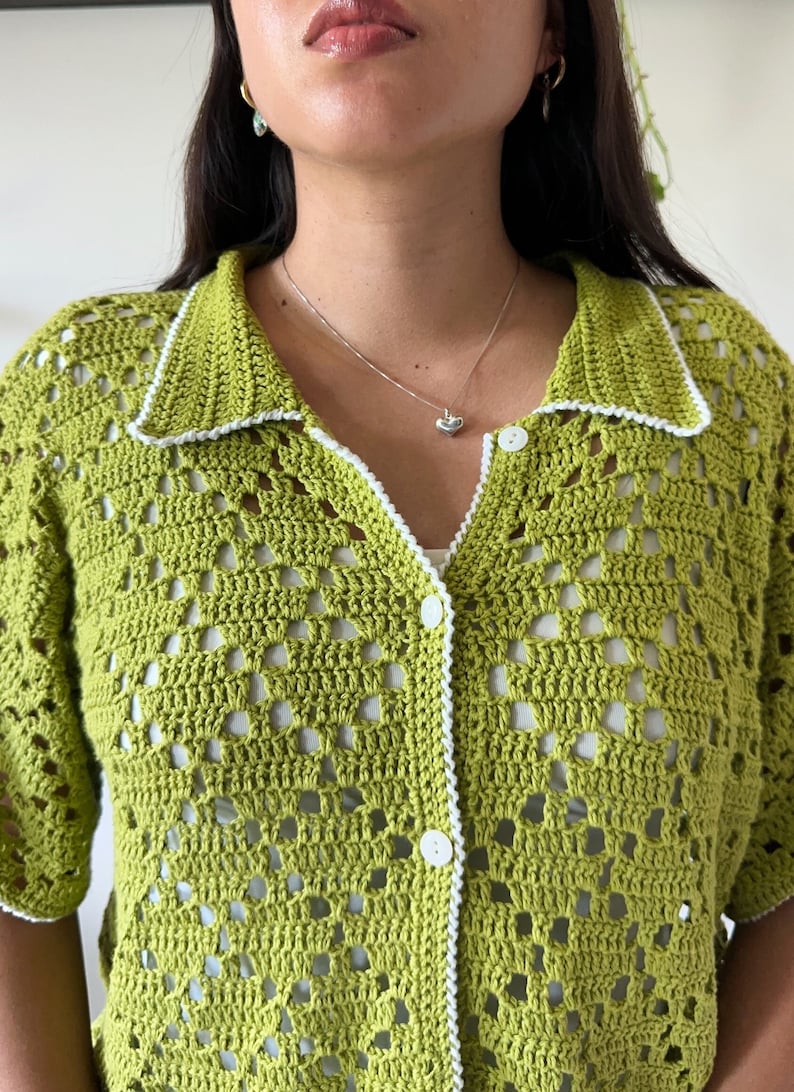 PDF File for Crochet Pattern English, Yolanda Shirt, Pictures and Video Tutorials Included, Crochet Shirt Pattern, Crochet Shirt image 5