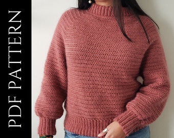 PDF File for Crochet Pattern (English), Emma Sweater, Pictures and Video Tutorials Included, Crochet Sweater Pattern, Crochet Jumper Pattern