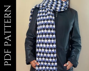 PDF File for Tunisian Crochet Pattern (English), Trinity Scarf, Pictures and Video Tutorials Included, Crochet Scarf Pattern