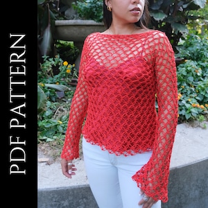 Crochet Pattern // Net Mesh Lace Crochet Tee Open Weave Crochet Pattern // Net Mesh Lace Crochet Tee Open Weave