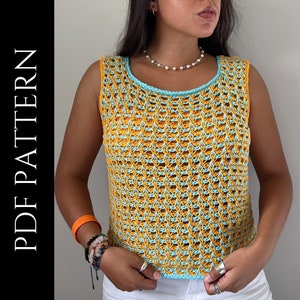 PDF File for Tunisian Crochet Pattern (English), Nexus Top, Pictures and Video Tutorials Included, Tunisian Crochet Top Pattern