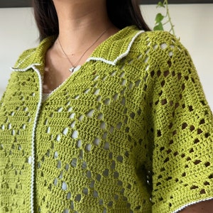 PDF File for Crochet Pattern English, Yolanda Shirt, Pictures and Video Tutorials Included, Crochet Shirt Pattern, Crochet Shirt image 4