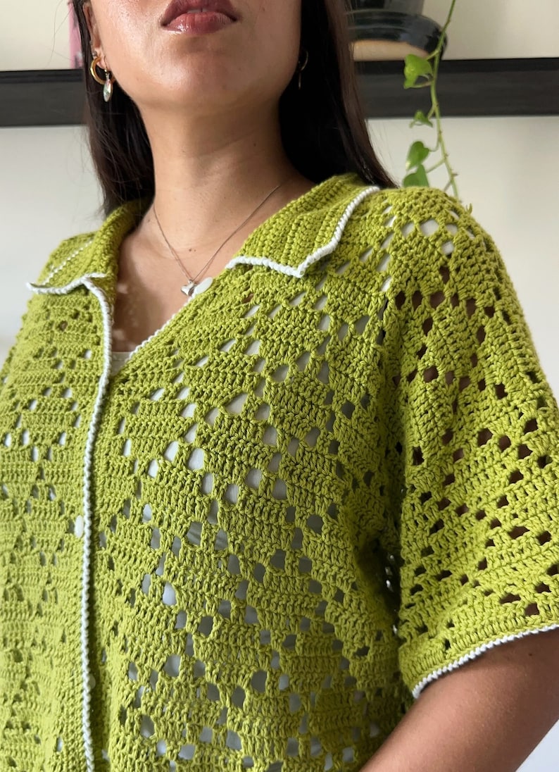 PDF File for Crochet Pattern English, Yolanda Shirt, Pictures and Video Tutorials Included, Crochet Shirt Pattern, Crochet Shirt image 4