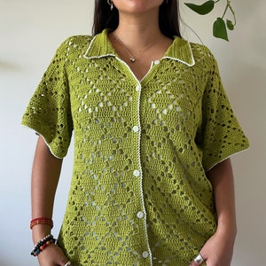 PDF File for Crochet Pattern English, Yolanda Shirt, Pictures and Video Tutorials Included, Crochet Shirt Pattern, Crochet Shirt image 2