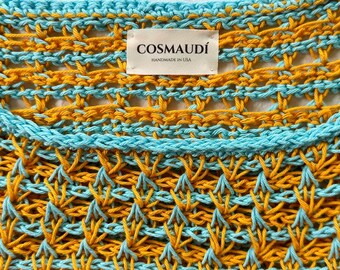 dosa　 TUNISIAN TOP Dosa Tunisian Top (Sz 2 = S/M) Crinkled 100% Silk Long Sleeve