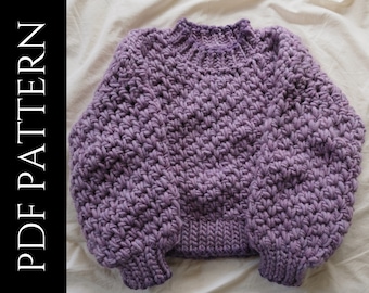 PDF File for Crochet Pattern (English), Lilac Sweater, Pictures and Video Tutorials Included, Crochet Sweater Pattern, Crochet Jumper