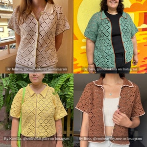 PDF File for Crochet Pattern English, Yolanda Shirt, Pictures and Video Tutorials Included, Crochet Shirt Pattern, Crochet Shirt image 9