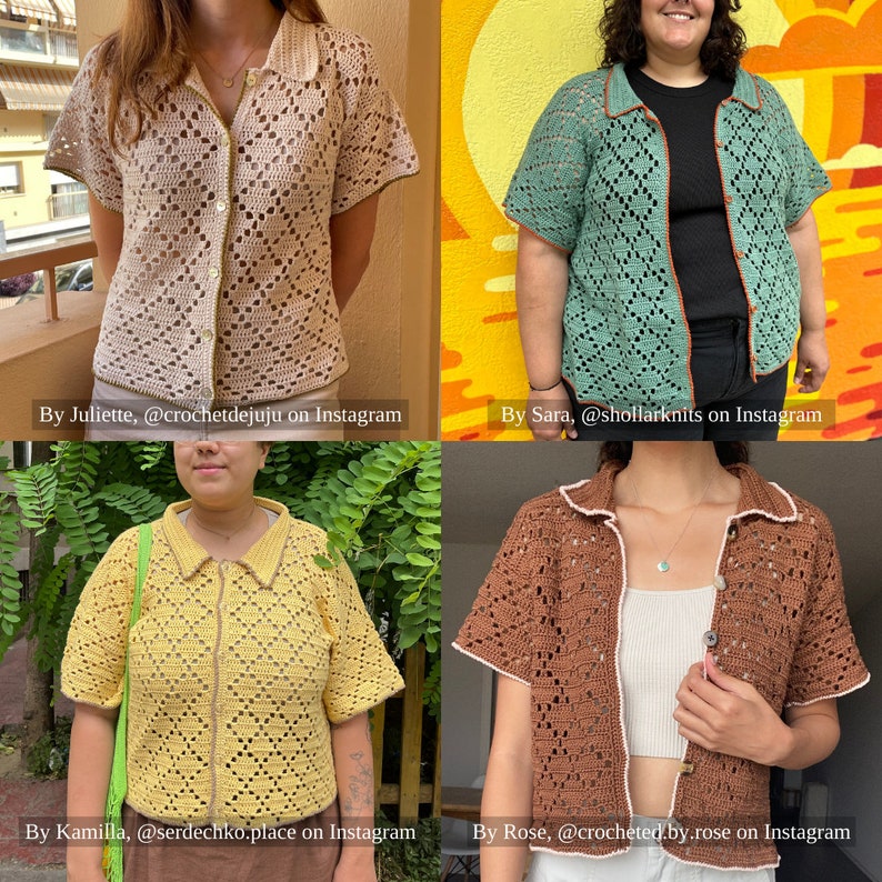 PDF File for Crochet Pattern English, Yolanda Shirt, Pictures and Video Tutorials Included, Crochet Shirt Pattern, Crochet Shirt image 9