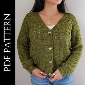 PDF File for Crochet Pattern (English), Katia Cardigan, Pictures and Video Tutorials Included, Crochet Cardigan Pattern, Crochet Sweater